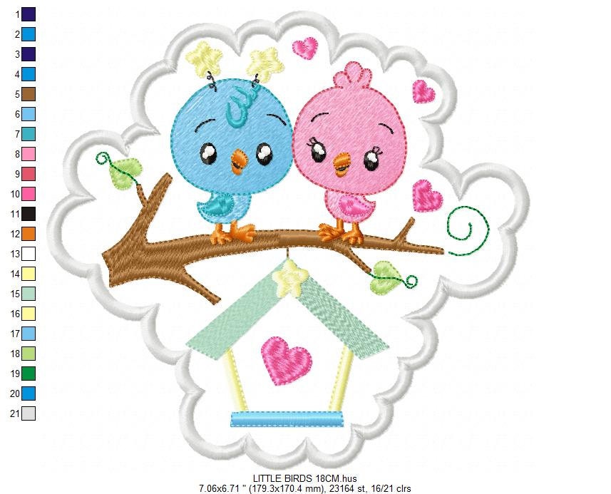 Bird embroidery designs - Baby girl embroidery design machine embroidery pattern - instant download - love couple embroidery birdies spring Marcia Embroidery