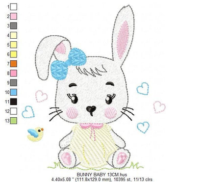 Bunny embroidery design - Easter Rabbit embroidery designs machine embroidery pattern - Animal embroidery file - instant download pes jef