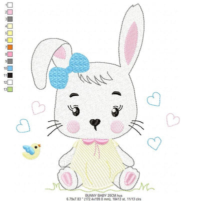 Bunny embroidery design - Easter Rabbit embroidery designs machine embroidery pattern - Animal embroidery file - instant download pes jef