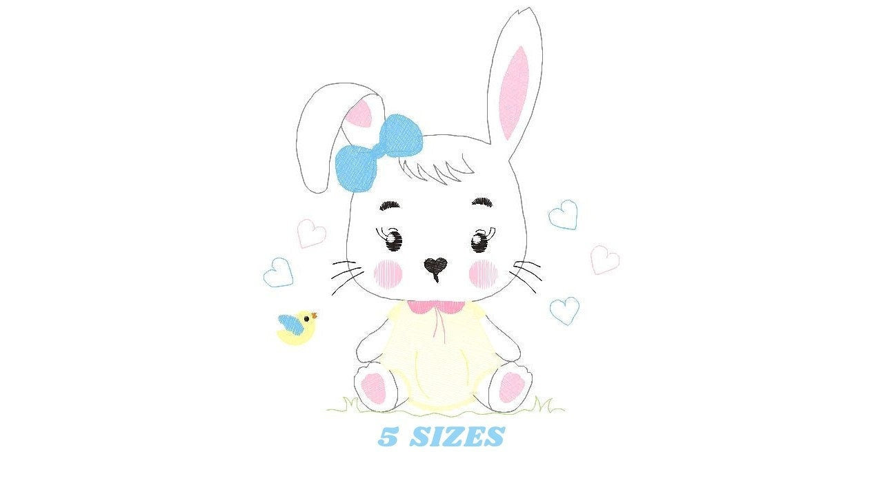 Bunny embroidery design - Easter Rabbit embroidery designs machine embroidery pattern - Animal embroidery file - instant download pes jef