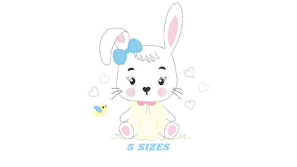 Bunny embroidery design - Easter Rabbit embroidery designs machine embroidery pattern - Animal embroidery file - instant download pes jef