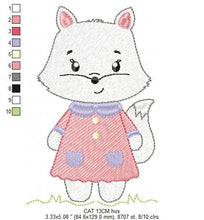 Cargar imagen en el visor de la galería, Cat embroidery design - Kitty embroidery designs machine embroidery pattern - Pet embroidery file - Baby girl embroidery Kitchen cloth Apron
