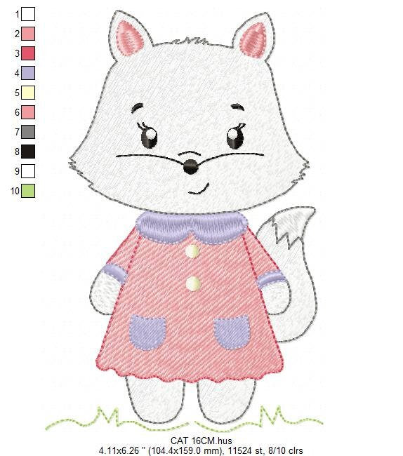 Cat embroidery design - Kitty embroidery designs machine embroidery pattern - Pet embroidery file - Baby girl embroidery Kitchen cloth Apron Marcia Embroidery