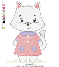 Carica l&#39;immagine nel visualizzatore di Gallery, Cat embroidery design - Kitty embroidery designs machine embroidery pattern - Pet embroidery file - Baby girl embroidery Kitchen cloth Apron
