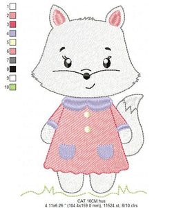 Cat embroidery design - Kitty embroidery designs machine embroidery pattern - Pet embroidery file - Baby girl embroidery Kitchen cloth Apron