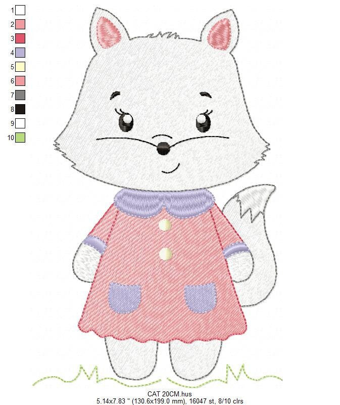 Cat embroidery design - Kitty embroidery designs machine embroidery pattern - Pet embroidery file - Baby girl embroidery Kitchen cloth Apron Marcia Embroidery