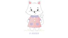 Charger l&#39;image dans la galerie, Cat embroidery design - Kitty embroidery designs machine embroidery pattern - Pet embroidery file - Baby girl embroidery Kitchen cloth Apron
