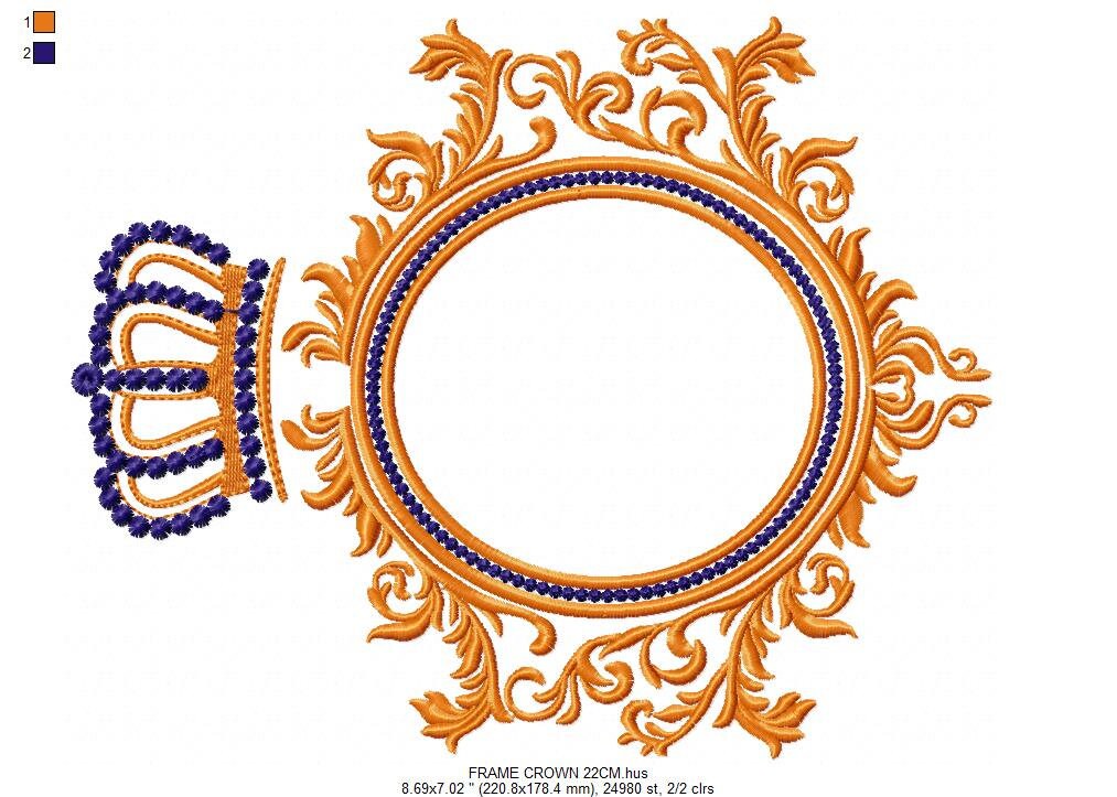Crown with applique frame embroidery designs - Laurel embroidery design machine pattern - Baby Boy Monogram Frame - Instant download pes jef Marcia Embroidery