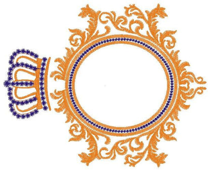 Crown with applique frame embroidery designs - Laurel embroidery design machine pattern - Baby Boy Monogram Frame - Instant download pes jef Marcia Embroidery