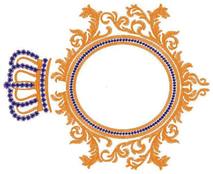 Crown with applique frame embroidery designs - Laurel embroidery design machine pattern - Baby Boy Monogram Frame - Instant download pes jef Marcia Embroidery