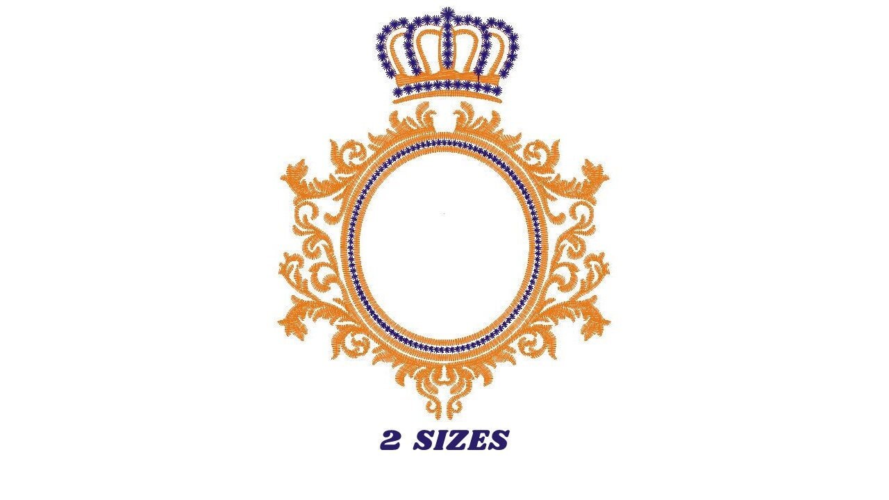 Crown with applique frame embroidery designs - Laurel embroidery design machine pattern - Baby Boy Monogram Frame - Instant download pes jef Marcia Embroidery