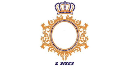 Crown with applique frame embroidery designs - Laurel embroidery design machine pattern - Baby Boy Monogram Frame - Instant download pes jef Marcia Embroidery