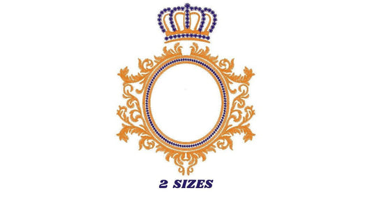 Crown with applique frame embroidery designs - Laurel embroidery design machine pattern - Baby Boy Monogram Frame - Instant download pes jef