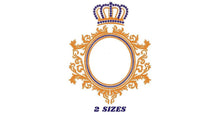 Load image into Gallery viewer, Crown embroidery designs - Laurel embroidery design machine embroidery pattern - Monogram frame embroidery file - crown instant download
