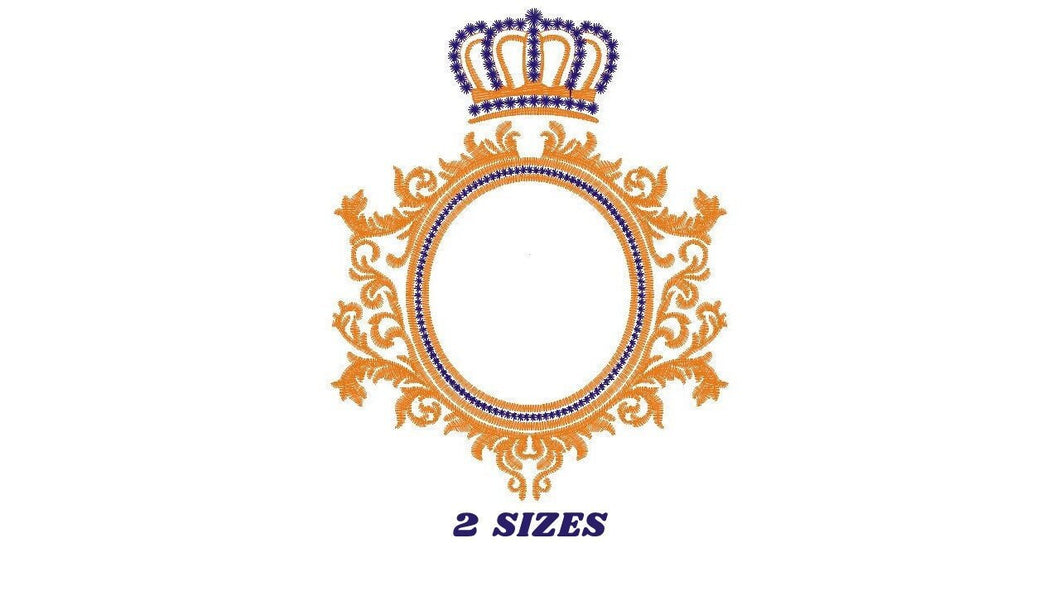 Crown embroidery designs - Laurel embroidery design machine embroidery pattern - Monogram frame embroidery file - crown instant download