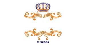 Crown embroidery designs - Laurel embroidery design machine embroidery pattern - Monogram embroidery file - crown desig instant download pes