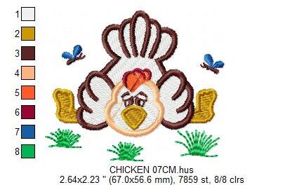Chicken embroidery designs - Rooster embroidery design machine embroidery pattern - instant download - Kitchen embroidery file tea towel