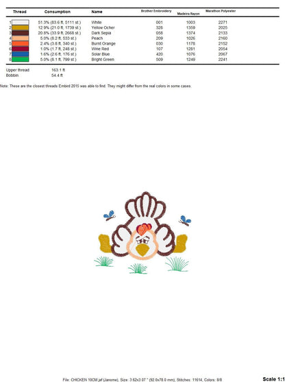 Chicken embroidery designs - Rooster embroidery design machine embroidery pattern - instant download - Kitchen embroidery file tea towel