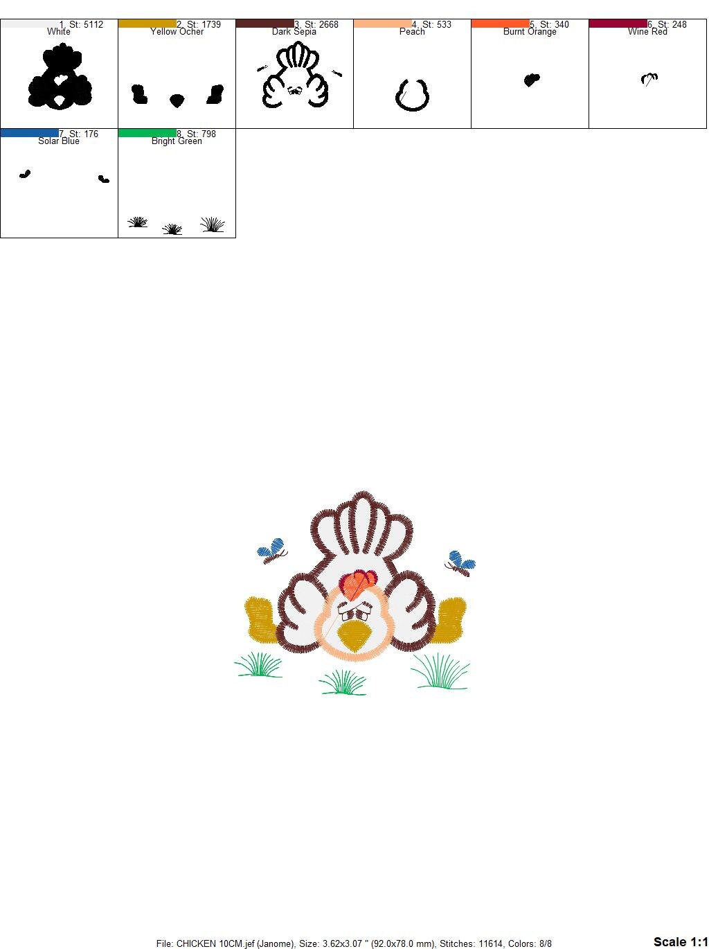 Chicken embroidery designs - Rooster embroidery design machine embroidery pattern - instant download - Kitchen embroidery file tea towel