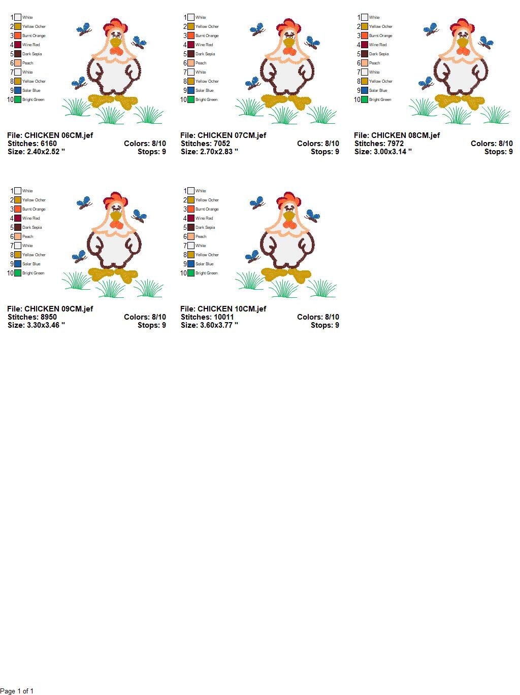 Chicken embroidery designs - Rooster embroidery design machine embroidery pattern - instant download - Kitchen embroidery file tea towel