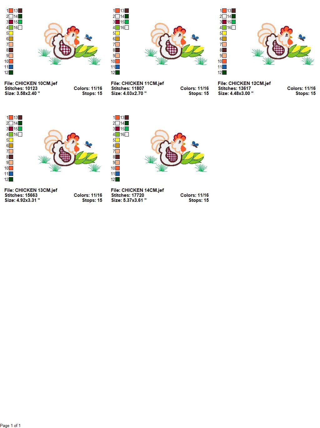 Chicken embroidery designs - Rooster embroidery design machine embroidery pattern - Kitchen Towel embroidery file - instant download pes jef