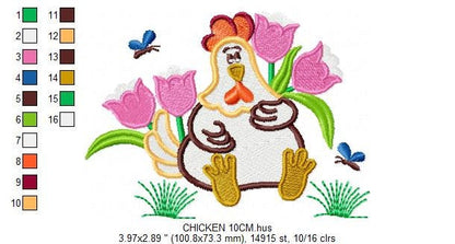 Chicken embroidery designs - Farm embroidery design machine embroidery pattern - instant download - Kitchen embroidery file Chicken applique