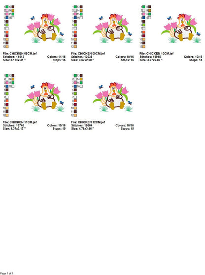 Chicken embroidery designs - Farm embroidery design machine embroidery pattern - instant download - Kitchen embroidery file Chicken applique