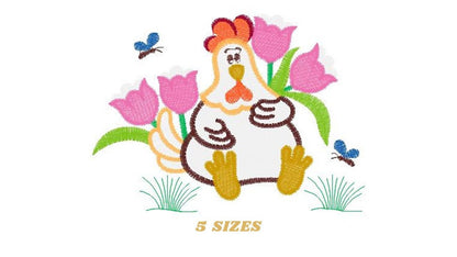 Chicken embroidery designs - Farm embroidery design machine embroidery pattern - instant download - Kitchen embroidery file Chicken applique