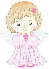 Load image into Gallery viewer, Angel with wings embroidery designs - Baby girl embroidery design machine embroidery pattern - girl with wings embroidery file pes download
