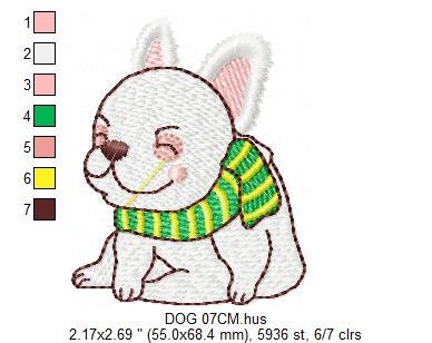 French bulldog embroidery designs - Dog embroidery design machine embroidery pattern - Puppy embroidery file - baby boy embroidery download Marcia Embroidery