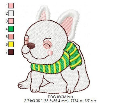 French bulldog embroidery designs - Dog embroidery design machine embroidery pattern - Puppy embroidery file - baby boy embroidery download Marcia Embroidery