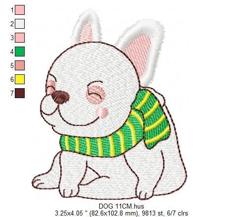 French bulldog embroidery designs - Dog embroidery design machine embroidery pattern - Puppy embroidery file - baby boy embroidery download Marcia Embroidery
