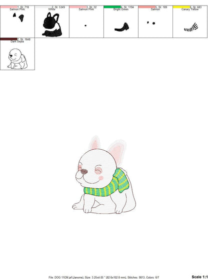 French bulldog embroidery designs - Dog embroidery design machine embroidery pattern - Puppy embroidery file - baby boy embroidery download Marcia Embroidery