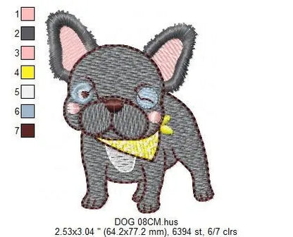 French bulldog embroidery designs - Dog embroidery design machine embroidery pattern - Puppy embroidery file - baby boy embroidery download Marcia Embroidery