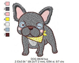 French bulldog embroidery designs - Dog embroidery design machine embroidery pattern - Puppy embroidery file - baby boy embroidery download