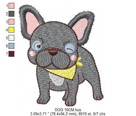 French bulldog embroidery designs - Dog embroidery design machine embroidery pattern - Puppy embroidery file - baby boy embroidery download Marcia Embroidery