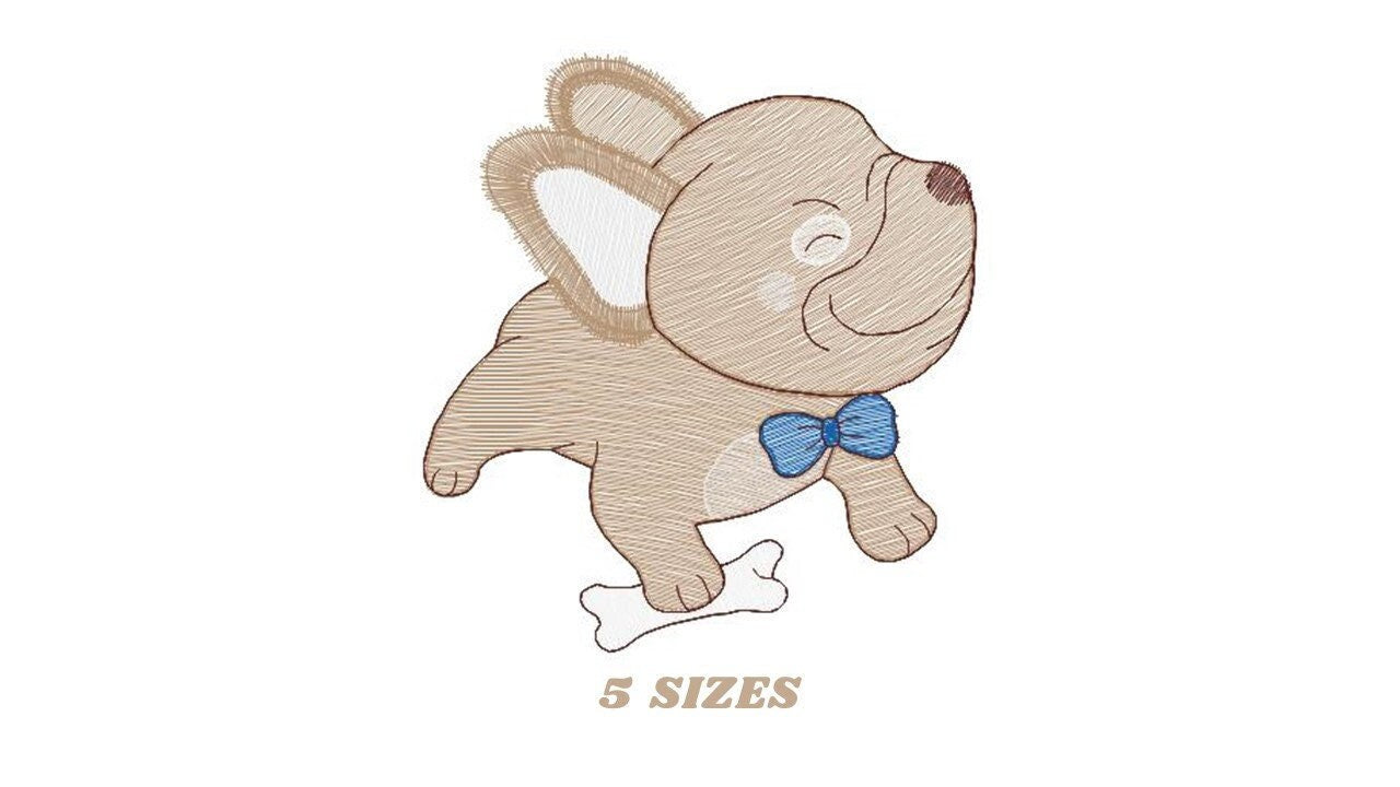 French bulldog embroidery designs - Dog embroidery design machine embroidery pattern - Puppy embroidery file - baby boy embroidery download Marcia Embroidery