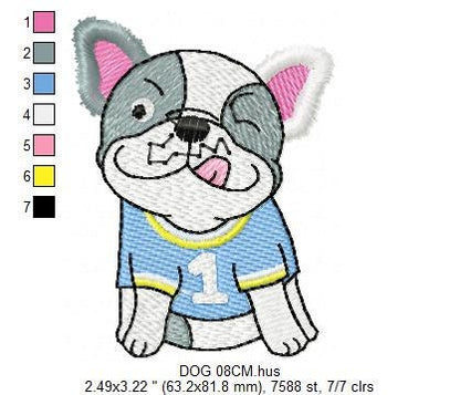 French bulldog embroidery designs - Dog embroidery design machine embroidery pattern - Puppy embroidery file - baby boy embroidery download Marcia Embroidery