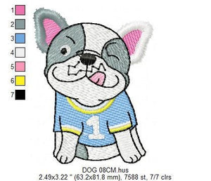 French bulldog embroidery designs - Dog embroidery design machine embroidery pattern - Puppy embroidery file - baby boy embroidery download