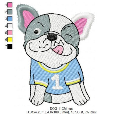 French bulldog embroidery designs - Dog embroidery design machine embroidery pattern - Puppy embroidery file - baby boy embroidery download Marcia Embroidery