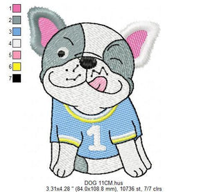 French bulldog embroidery designs - Dog embroidery design machine embroidery pattern - Puppy embroidery file - baby boy embroidery download