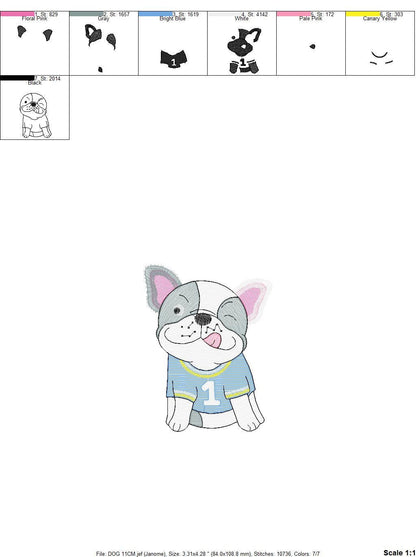French bulldog embroidery designs - Dog embroidery design machine embroidery pattern - Puppy embroidery file - baby boy embroidery download Marcia Embroidery