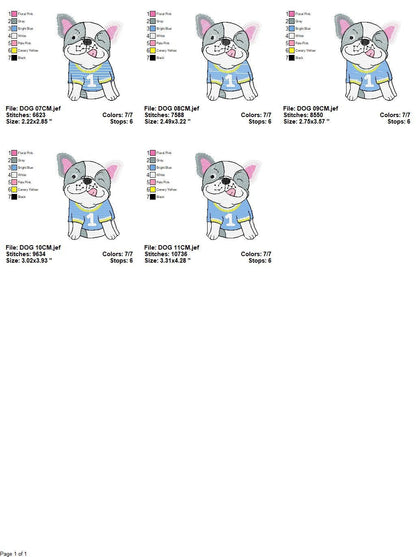 French bulldog embroidery designs - Dog embroidery design machine embroidery pattern - Puppy embroidery file - baby boy embroidery download Marcia Embroidery
