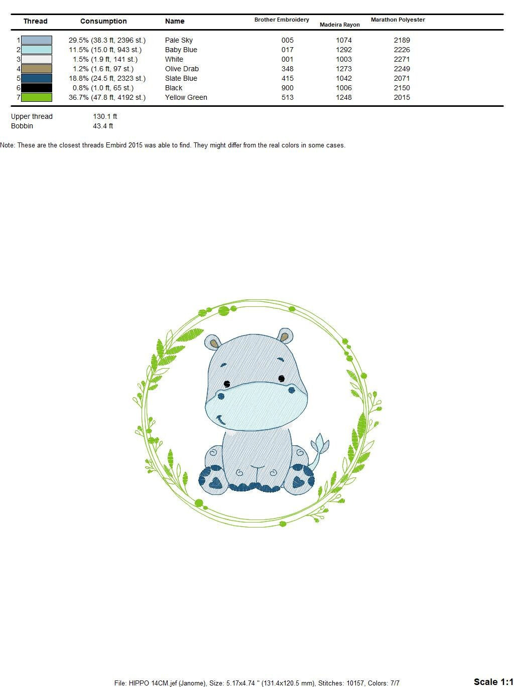 Hippo embroidery designs - Safari embroidery design machine embroidery pattern - Animal embroidery file - Hippo with applique frame pes jef