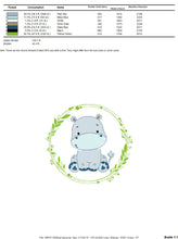 Load image into Gallery viewer, Hippo embroidery designs - Safari embroidery design machine embroidery pattern - Animal embroidery file - Hippo with applique frame pes jef
