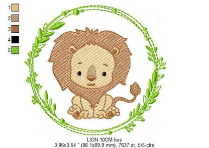 Lion embroidery designs - Safari embroidery design machine embroidery pattern - Baby boy embroidery file - Lion king embroidery download pes Marcia Embroidery