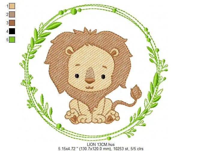 Lion embroidery designs - Safari embroidery design machine embroidery pattern - Baby boy embroidery file - Lion king embroidery download pes Marcia Embroidery