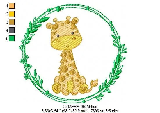 Giraffe embroidery designs - Woodland animals embroidery design machine embroidery pattern - Baby girl embroidery file - instant download Marcia Embroidery