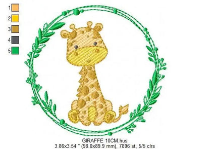 Giraffe embroidery designs - Woodland animals embroidery design machine embroidery pattern - Baby girl embroidery file - instant download Marcia Embroidery