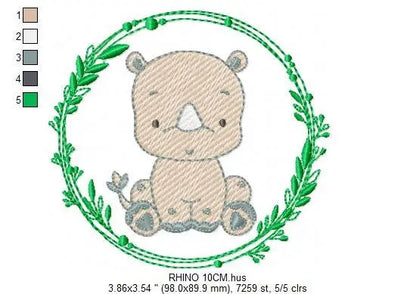 Rhino embroidery designs - Animal embroidery design machine embroidery pattern - baby boy embroidery file - girl embroidery download pes jef Marcia Embroidery